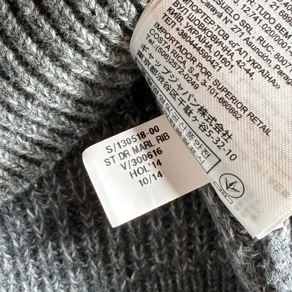 Banana Republic Sweater Mens Medium Heathered Gray Cotton Tight Knit Ribbed Snap